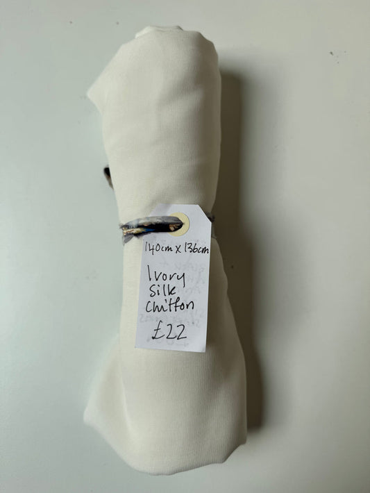 Ivory Silk Chiffon Remnant