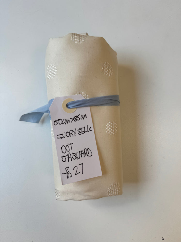 Ivory Silk Dot Jacquard Remnant