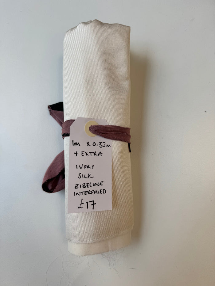 Ivory Silk Zibeline Interfaced Remnant