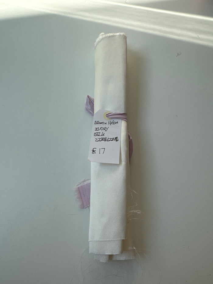 Ivory Silk Zibeline Remnant