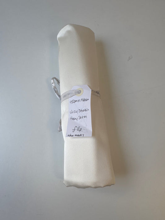 Ivory Stretch Heavy Satin Remnant