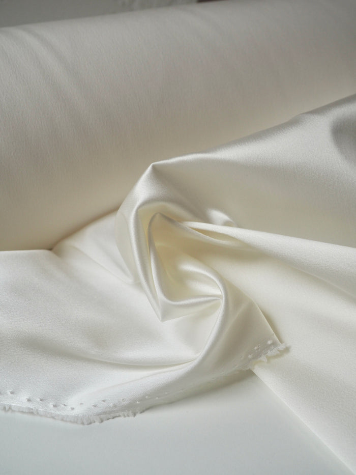 Ivory Stretch Heavy Satin