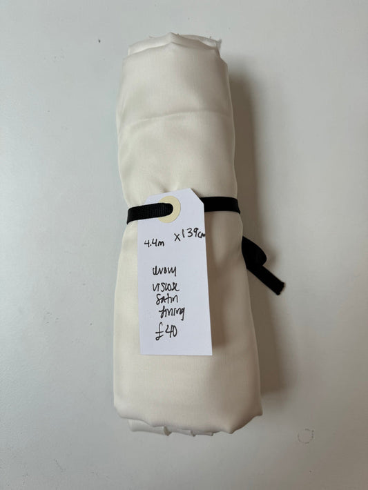 Ivory Viscose Satin Lining Remnant