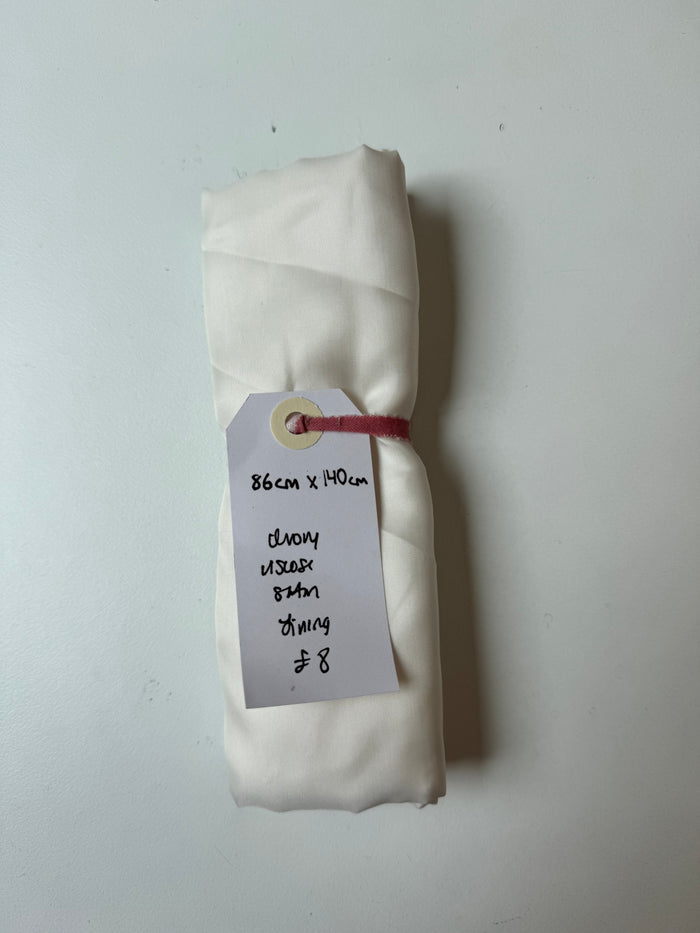 Ivory Viscose Satin Lining Remnant