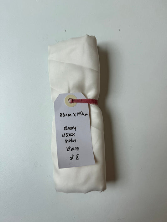 Ivory Viscose Satin Lining Remnant