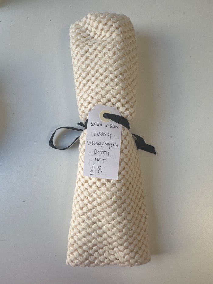 Ivory Viscose/Nylon Dotty Net Remnant