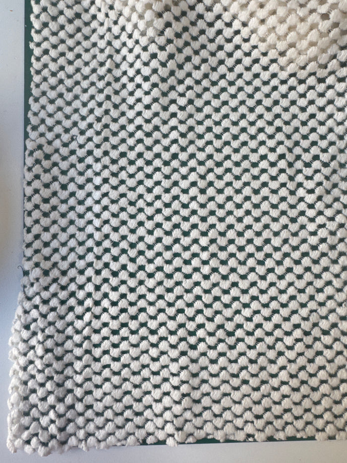 Ivory Viscose/Nylon Dotty Net Remnant