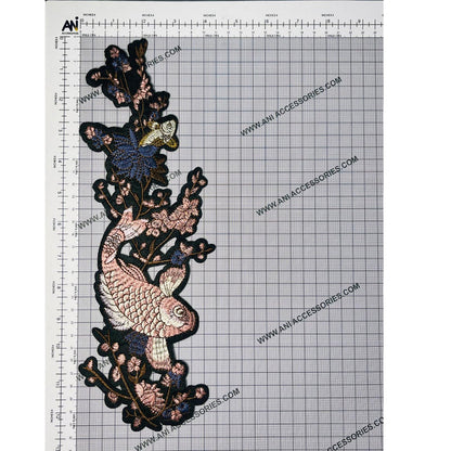 Japanese Traditional Inspire Koi Fish Hot fix or Sew Patch