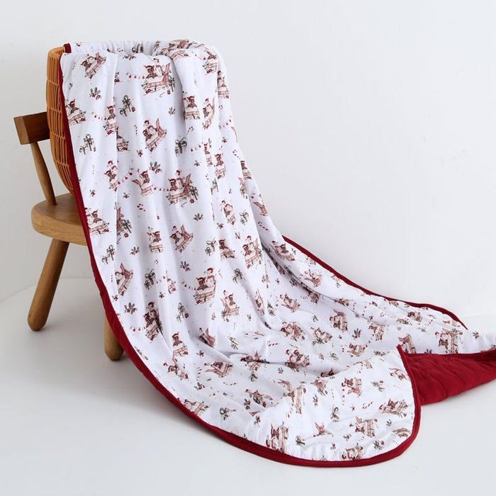 Jingle Bell Hop (Rabbit) Toddler Quilted Blanket - Jammie Session