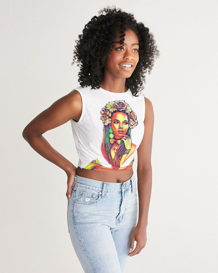 Kam Women's  All-Over Print Twist-Front Tank