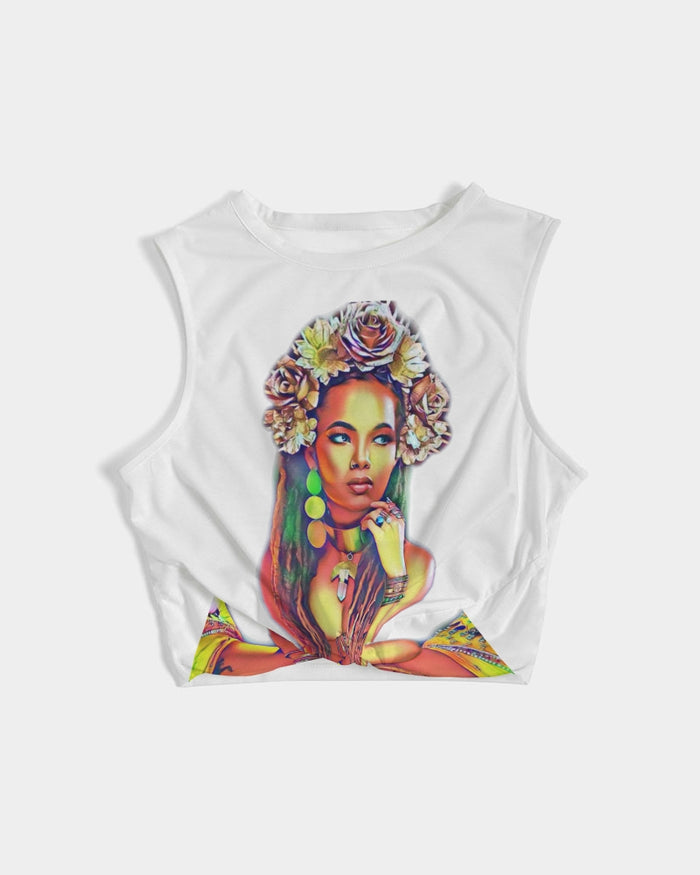 Kam Women's  All-Over Print Twist-Front Tank