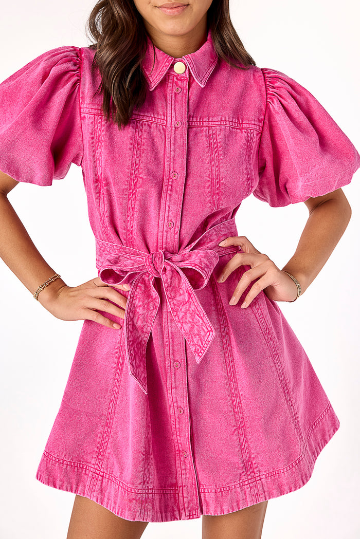 Keely Denim Dress Pink