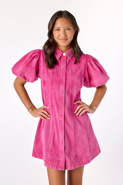 Keely Denim Dress Pink