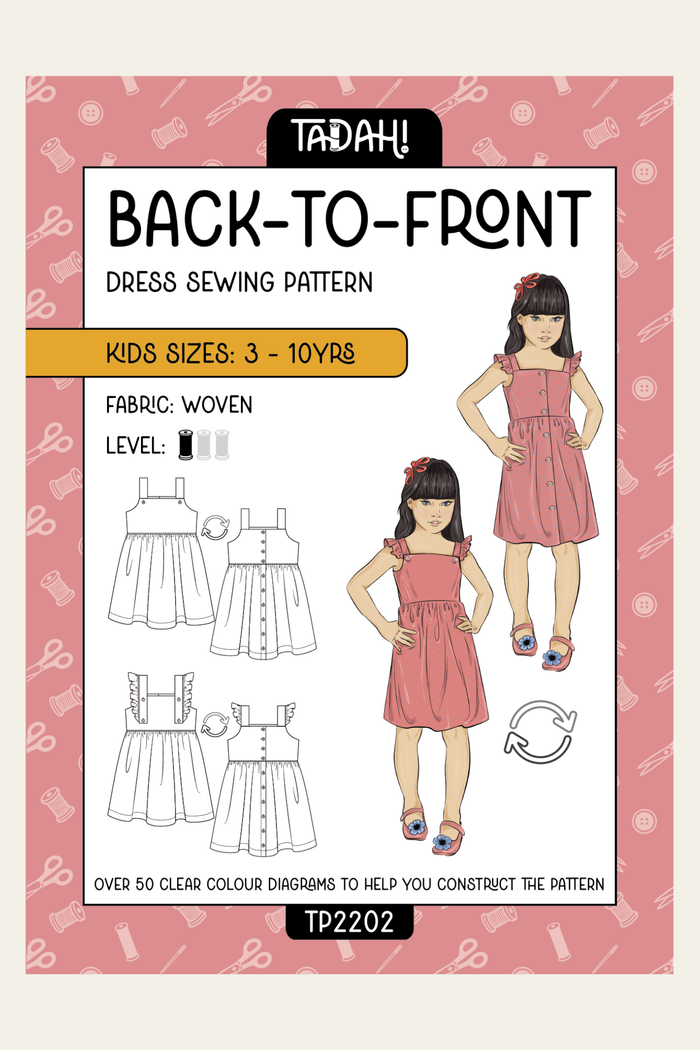Kids Back to Front Dress Sewing Pattern