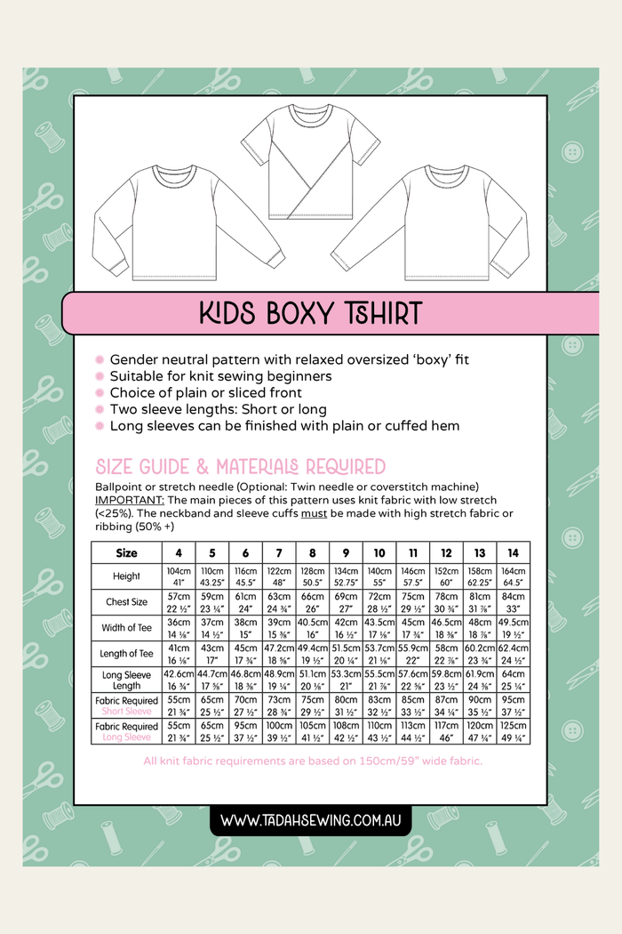 Kids Boxy Tee Pattern