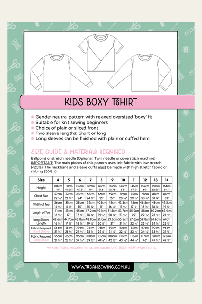 Kids Boxy Tee Pattern
