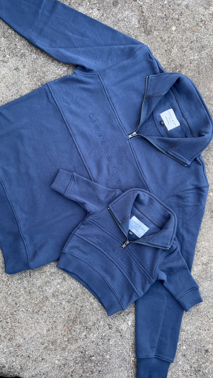 KIDS CUSTOM QUARTER ZIP LOGO JUMPER
