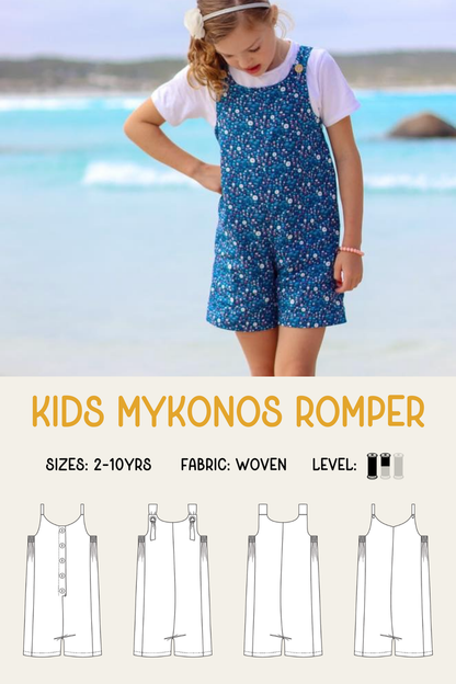 Kids Mykonos Romper Sewing Pattern