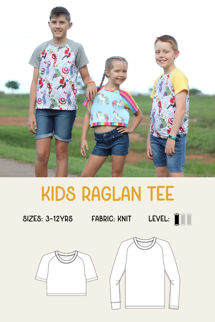 Kids Raglan Tee Sewing Pattern