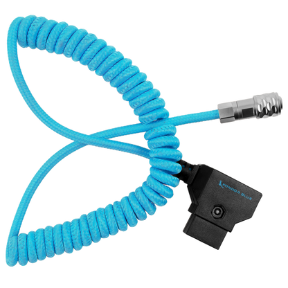 Kondor Blue Coiled D-Tap To BMPCC 4k/6k Pro Power Cable for Blackmagic