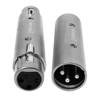 Kondor Blue Pair of XLR Adapters Male to Male & Female to Female 3 Pin Adapters