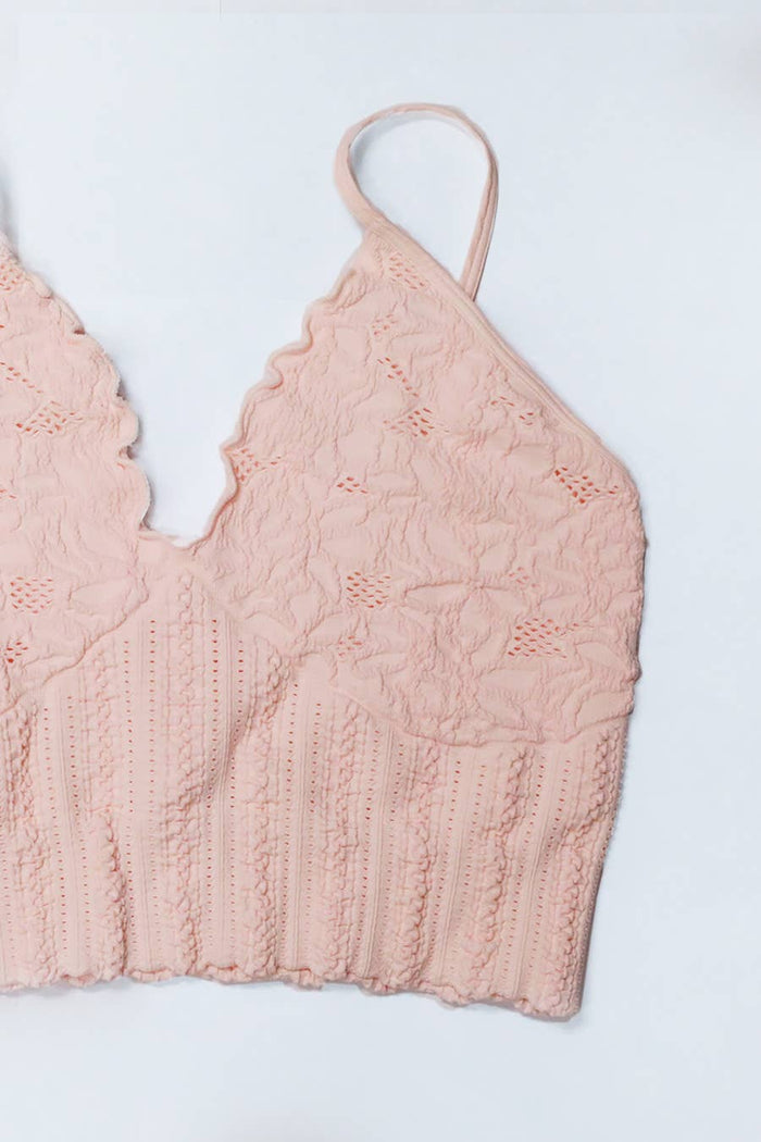 Lace Textured Bralette ~ Black
