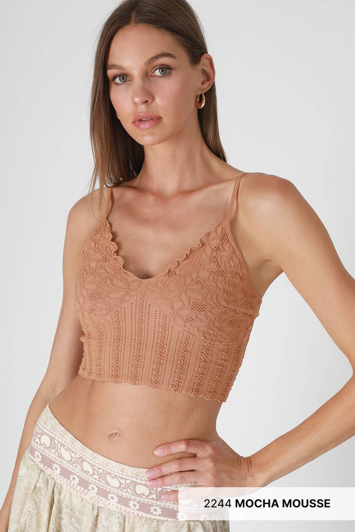 Lace Textured Bralette ~ Black
