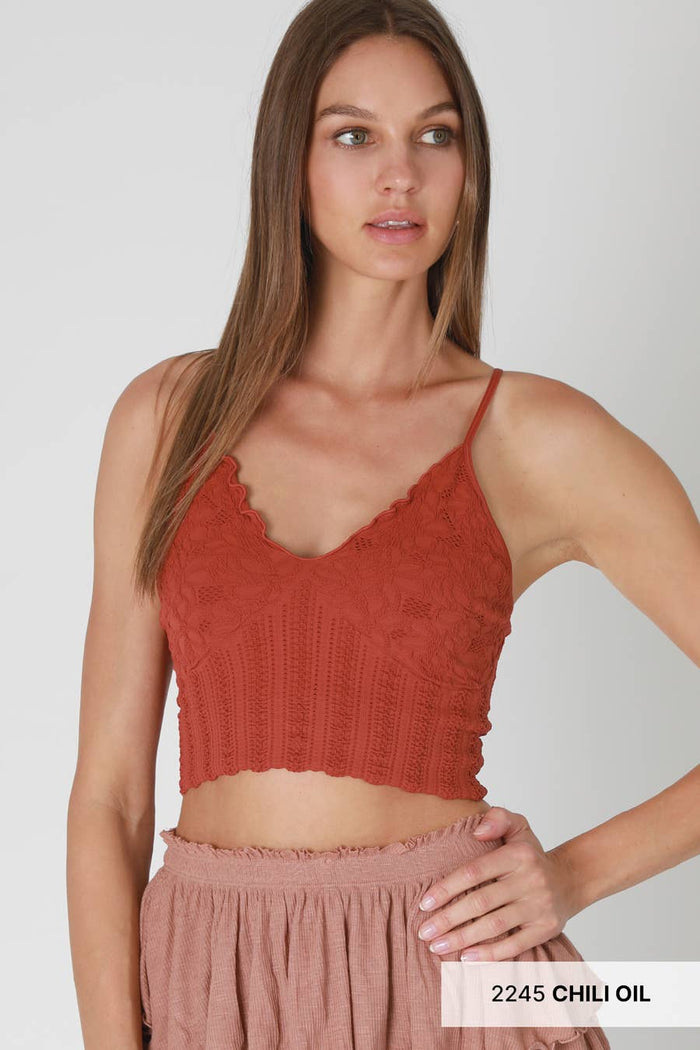 Lace Textured Bralette ~ Black