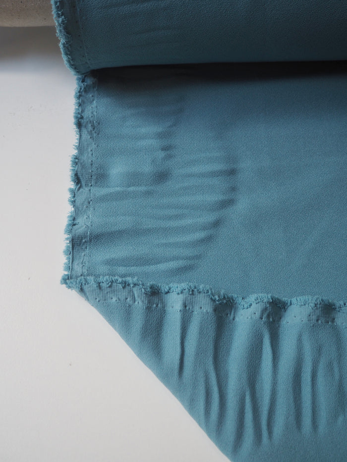 Lake Blue Stretch Heavy Crepe