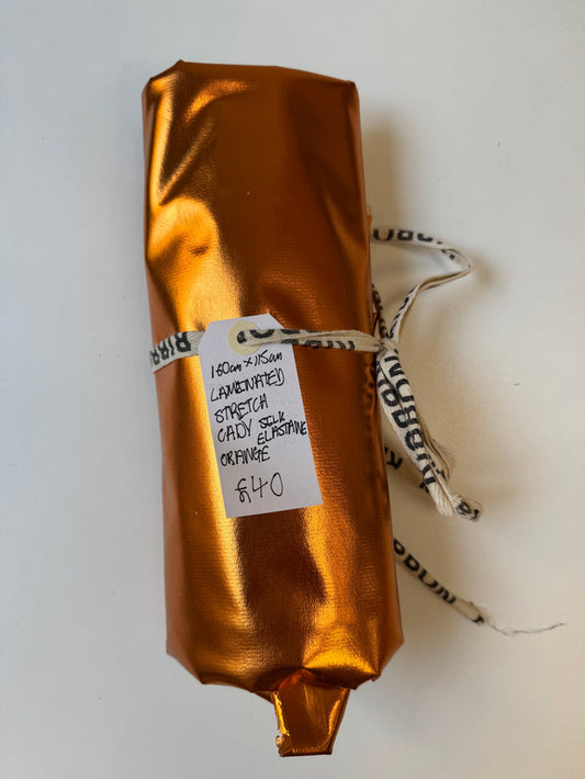 Laminated Stretch Silk Elastane Orange Cady Remnant