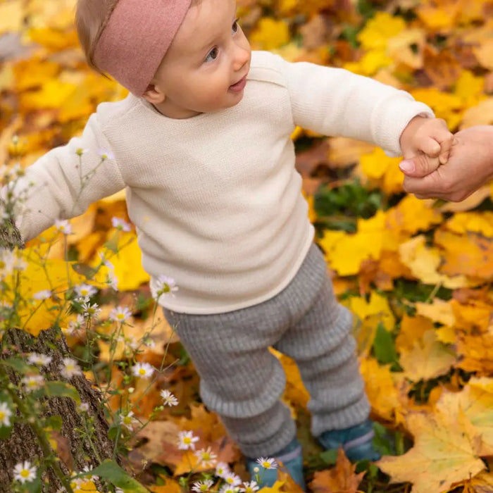 Leggings bébé en laine mérinos Disana - Eucalyptus - Lilinappy