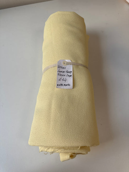Lemon Heavy Viscose Crepe Remnant