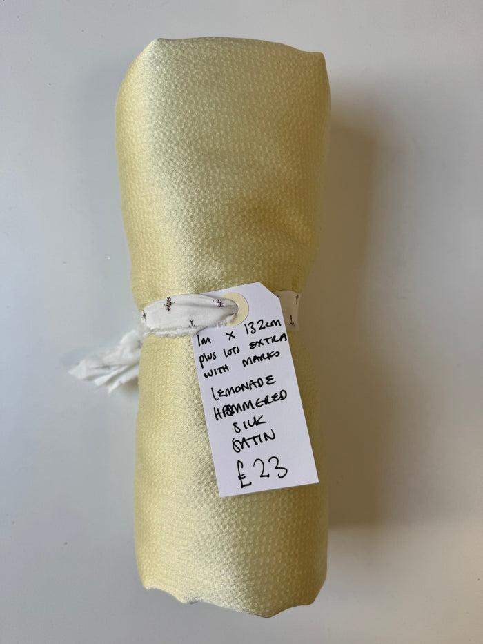 Lemonade Hammered Silk Satin Remnant