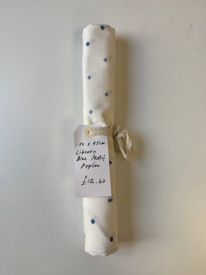 Liberty Blue Motif Poplin Remnant