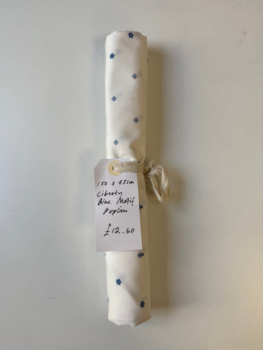 Liberty Blue Motif Poplin Remnant