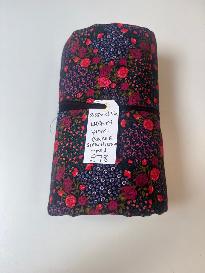 Liberty Pink Connie Stretch Cotton Twill Remnant