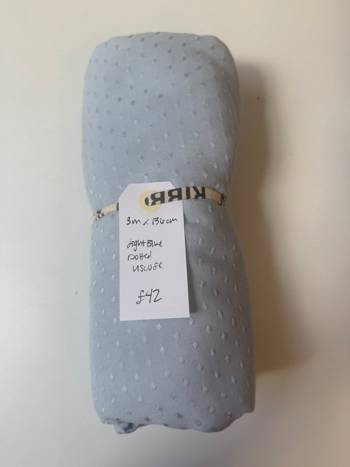 Light Blue Dotted Viscose Remnant