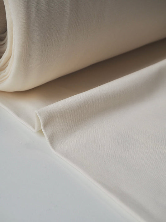 Light Cream Viscose Circular Crepe Jersey