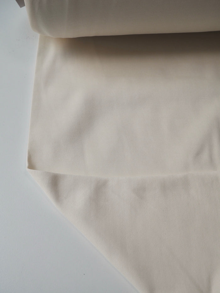 Light Cream Viscose Circular Crepe Jersey
