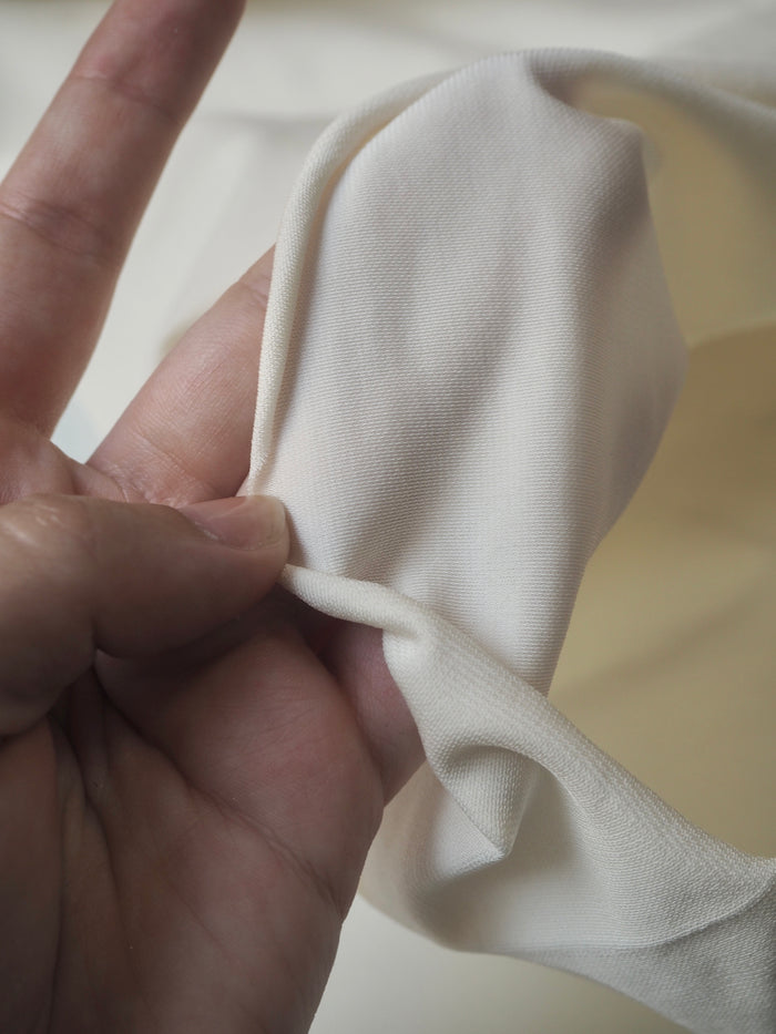 Light Cream Viscose Circular Crepe Jersey