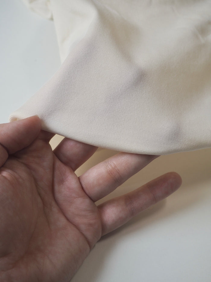 Light Cream Viscose Circular Crepe Jersey
