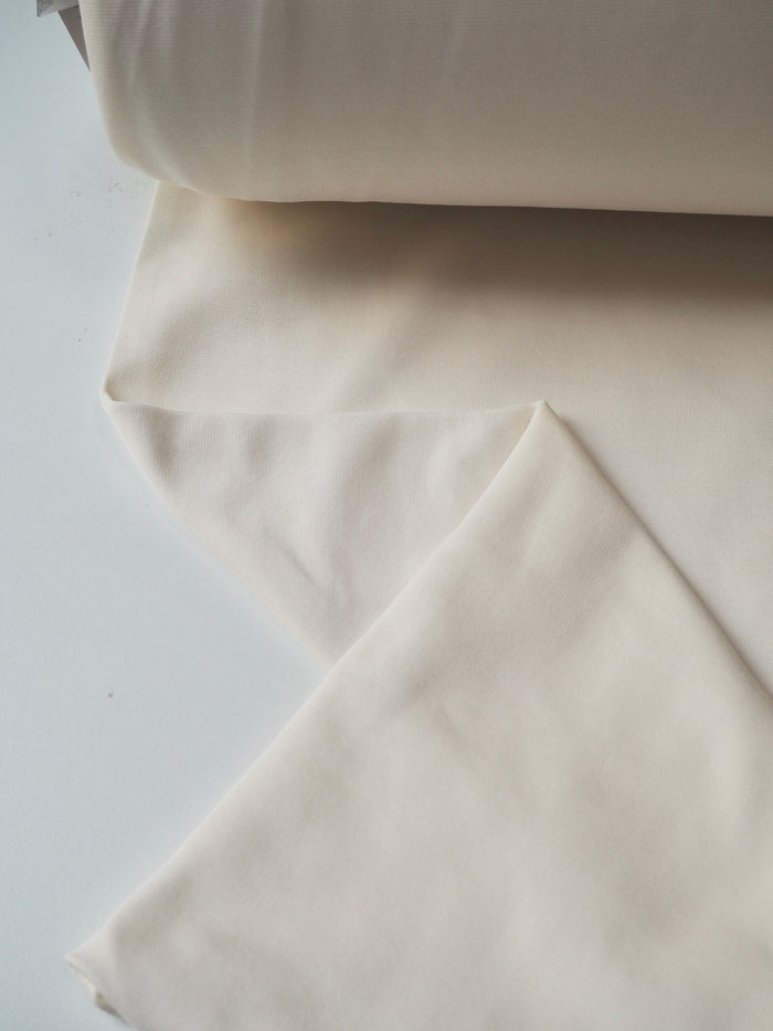 Light Cream Viscose Circular Crepe Jersey