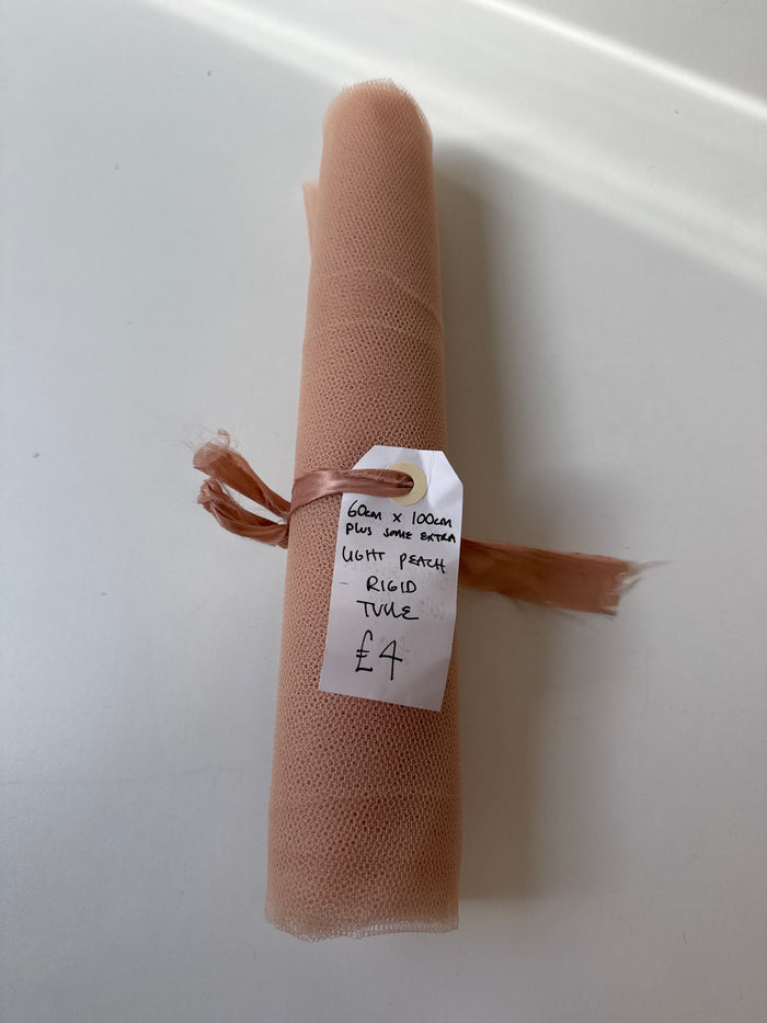 Light Peach Rigid Tulle Remnant