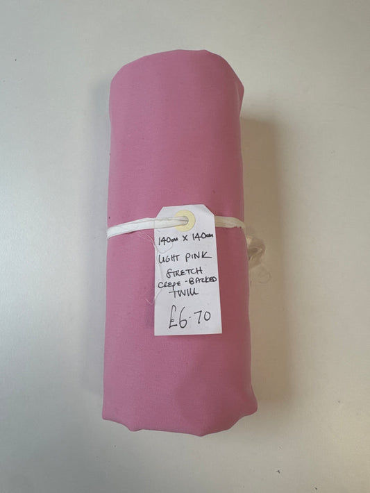 Light Pink Stretch Crepe-backed Twill Remnant