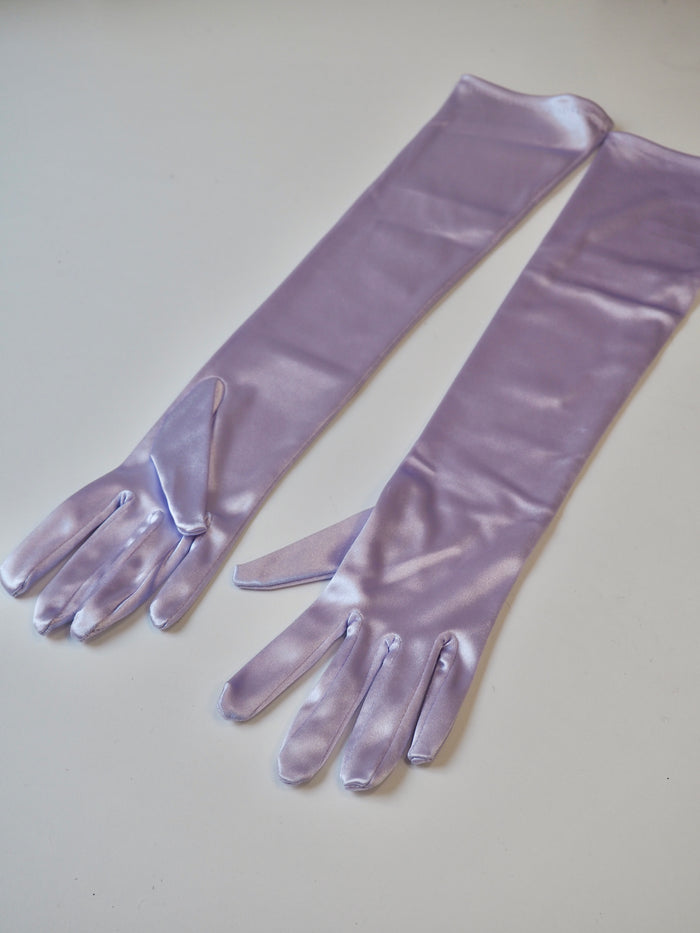 Lilac Stretch Satin Gloves