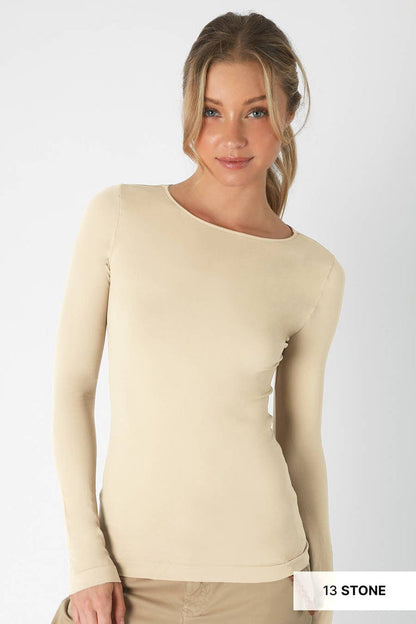 Long Sleeve Crew Neck Top ~ Black Pearl