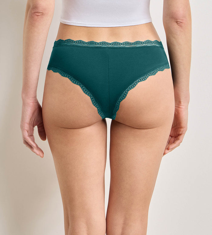 Lot de 2 culottes rose émeraude Daily Coton Dentelle