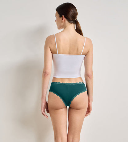 Lot de 2 culottes rose émeraude Daily Coton Dentelle