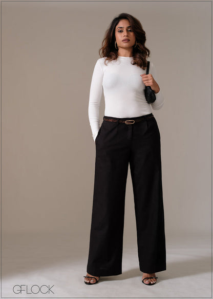 Low Waist Linen Pant - Long Length - 111225