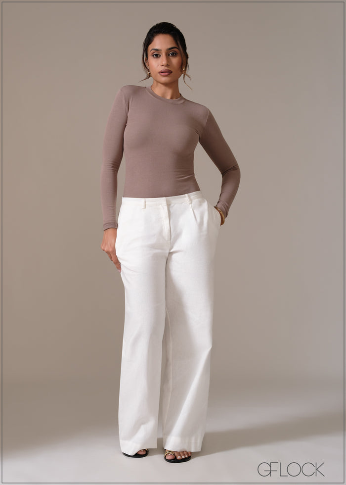 Low Waist Linen Pant - Short Length - 111225